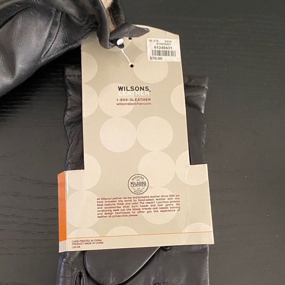 Vintage Wilsons Black Leather Cashmere-Lined Gloves - Picture 2 of 4